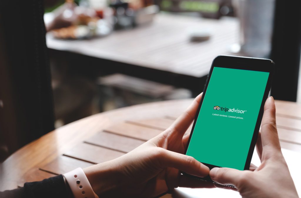 TripAdvisor app on mobile phone
