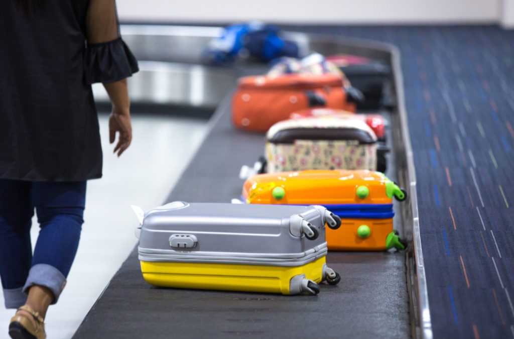 Luggage belt at airport terminal