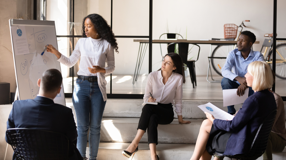 Diverse group of business people in a meeting