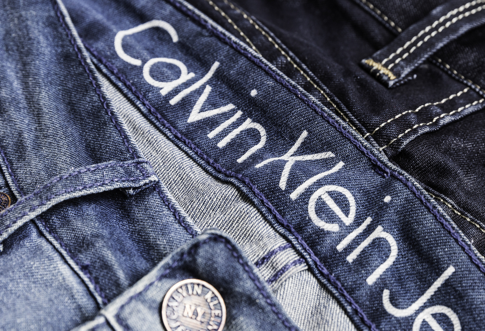Close up of Calvin Klein jeans