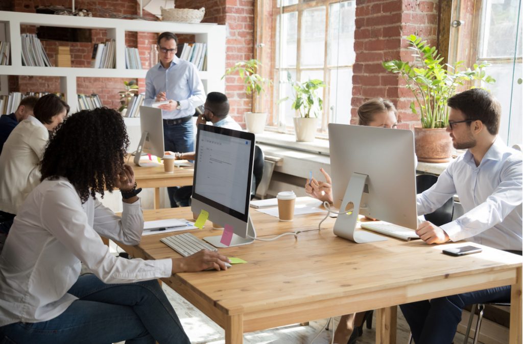 young professionals working on computers